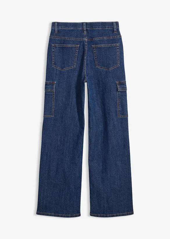 Jean droit et extensible, coupe loose, taille r&eacute;glable, bonprix