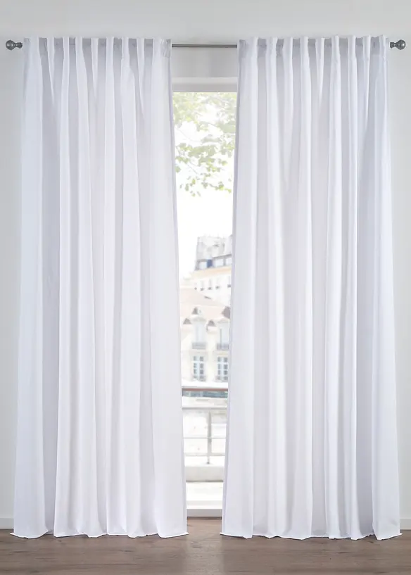 Lot de 2 rideaux en microfibre, bonprix