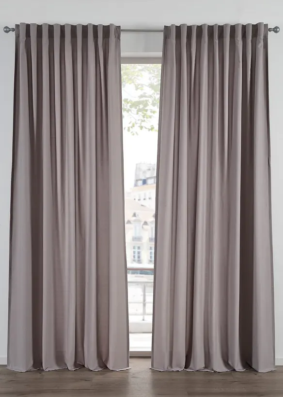 Lot de 2 rideaux en microfibre, bonprix