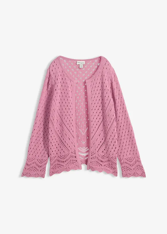 Cardigan ajour&eacute; 100% coton, bonprix