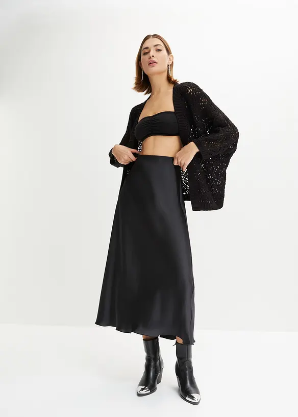 Gilet en maille ajour&eacute;e, bonprix