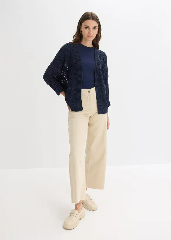 Gilet en maille ajour&eacute;e, bonprix