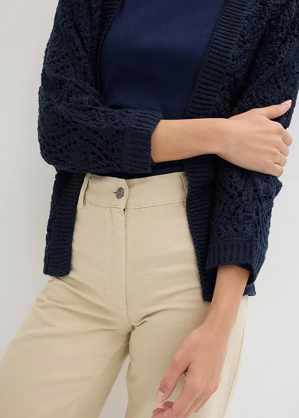 Gilet en maille ajour&eacute;e, bonprix