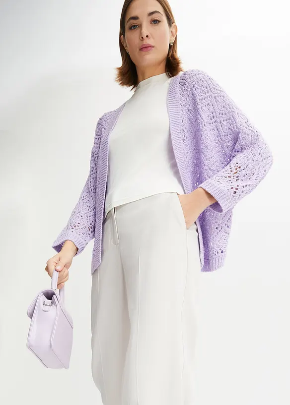 Gilet en maille ajour&eacute;e, bonprix