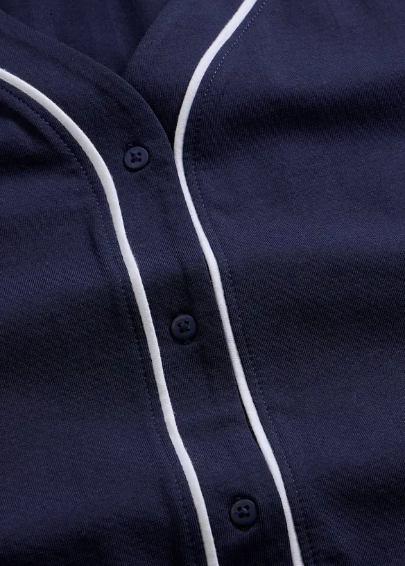 Chemise de nuit courte et boutonn&eacute;e 100% coton, bonprix