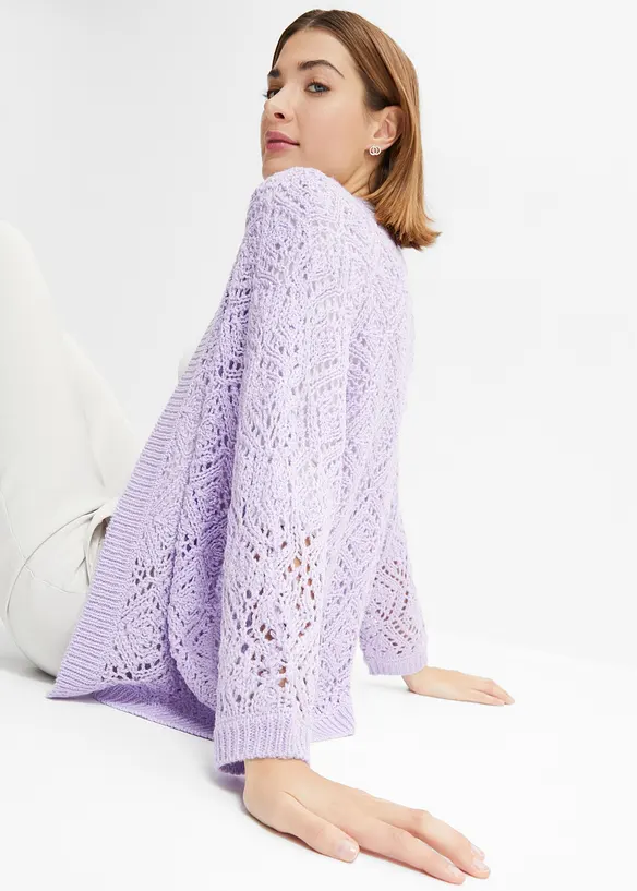 Gilet en maille ajour&eacute;e, bonprix