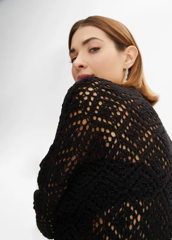 Gilet en maille ajour&eacute;e, bonprix