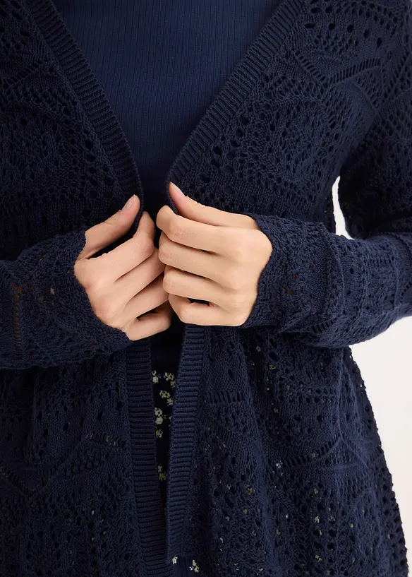 Gilet en maille ajour&eacute;e, bonprix