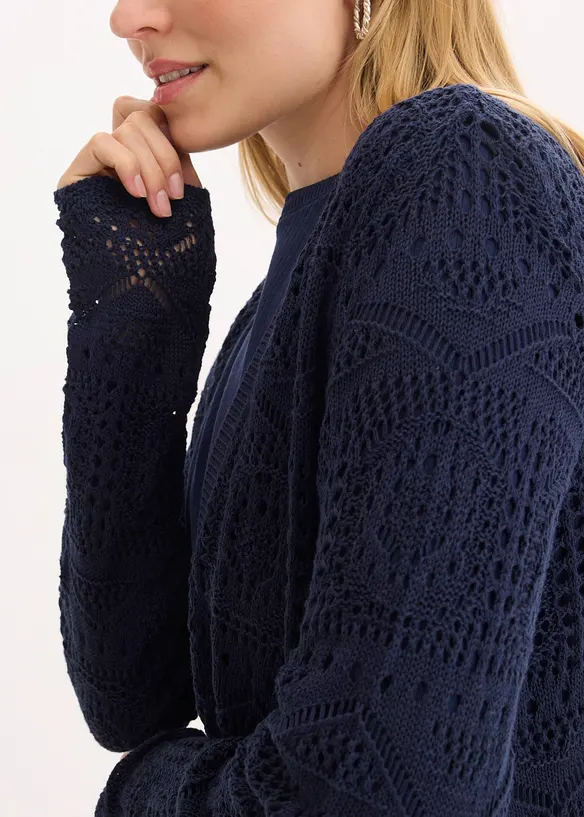 Gilet en maille ajour&eacute;e, bonprix