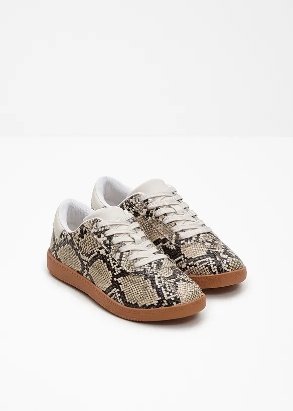 Sneakers &agrave; motif python, bonprix