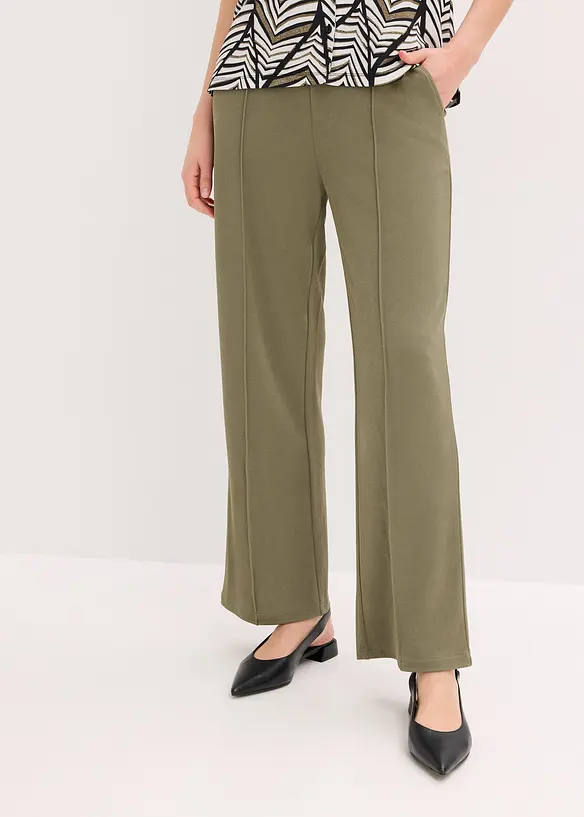 Pantalon &eacute;lastiqu&eacute; en interlock &eacute;pais, bonprix
