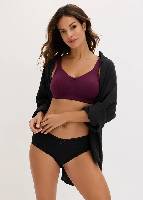 Lot de 3&nbsp;soutiens-gorge coton sans armatures, bonprix