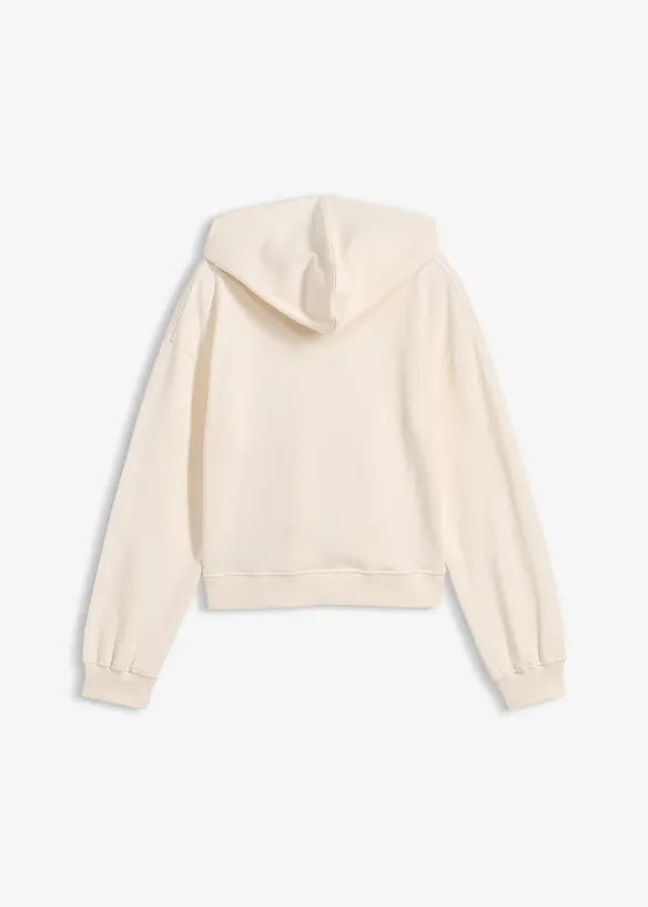 Sweat court &agrave; capuche 100% coton, bonprix