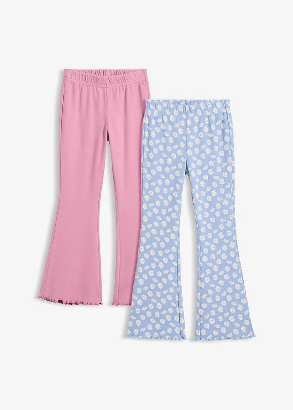 Lot de 2 leggings &eacute;vas&eacute;s et c&ocirc;tel&eacute;s, bonprix