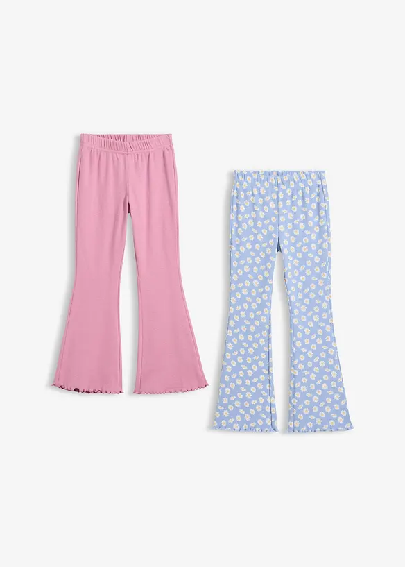 Lot de 2 leggings &eacute;vas&eacute;s et c&ocirc;tel&eacute;s, bonprix