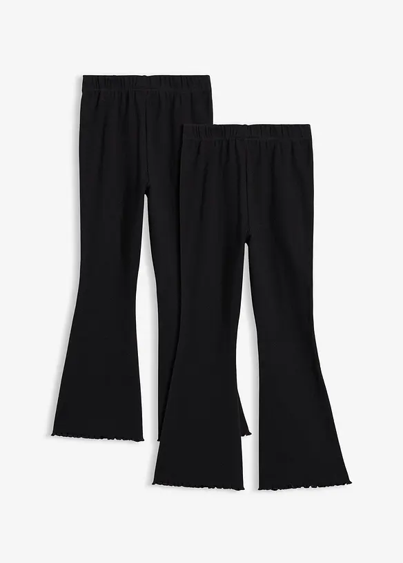 Lot de 2 leggings &eacute;vas&eacute;s et c&ocirc;tel&eacute;s, bonprix