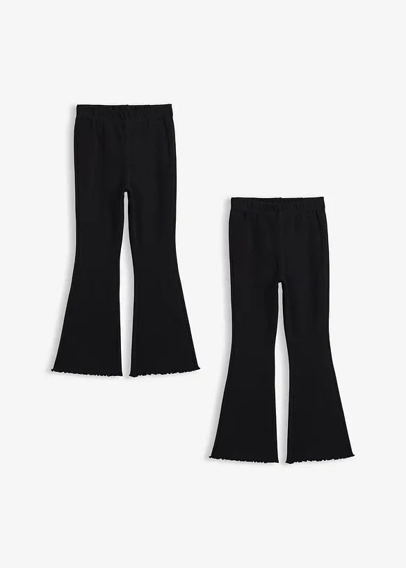 Lot de 2 leggings &eacute;vas&eacute;s et c&ocirc;tel&eacute;s, bonprix