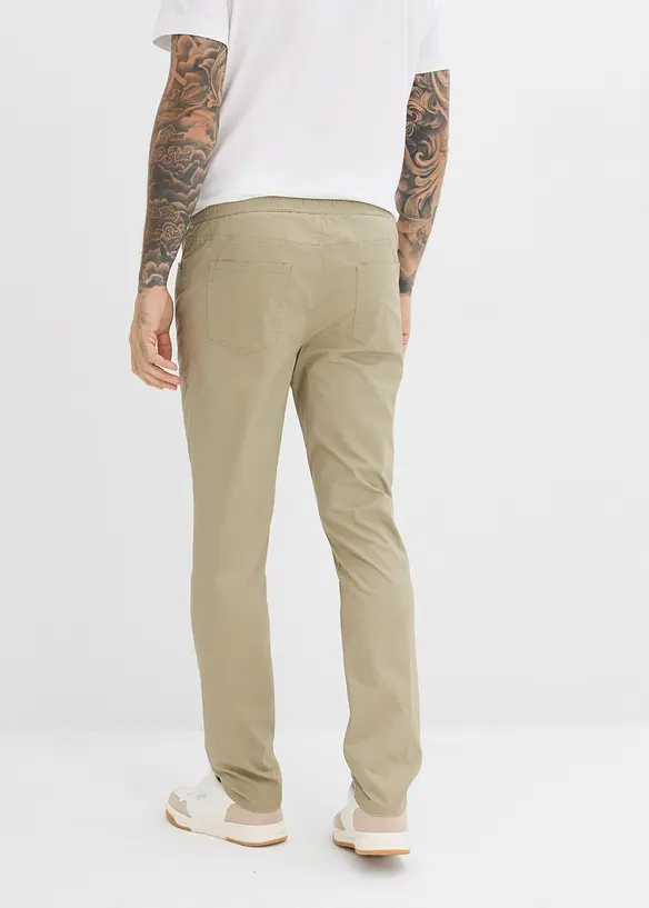 Pantalons taille extensible confortables, regular, &agrave; cordon contrastant, bonprix