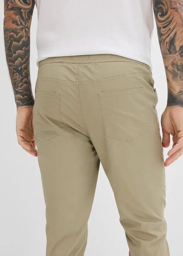 Pantalons taille extensible confortables, regular, &agrave; cordon contrastant, bonprix