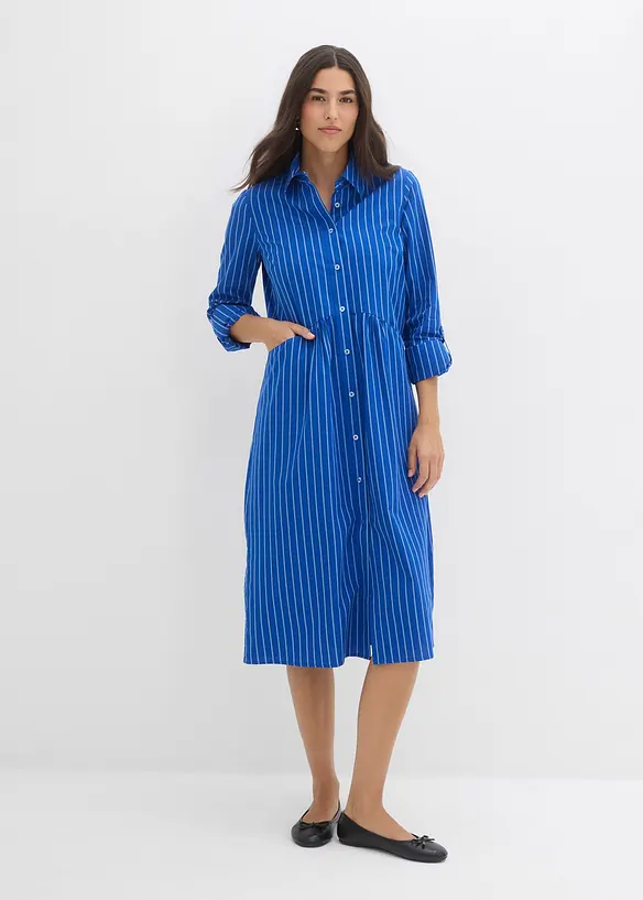 Robe &agrave; col chemise, 100% coton, bonprix