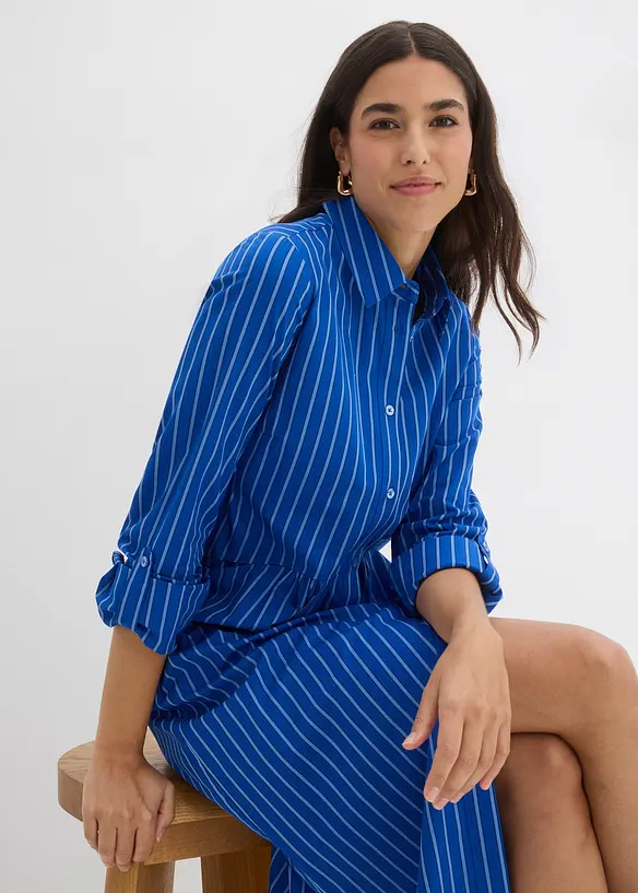 Robe &agrave; col chemise, 100% coton, bonprix