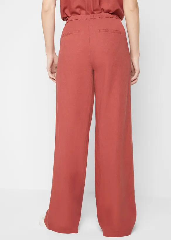 Pantalon palazzo en lin m&eacute;lang&eacute;, bonprix