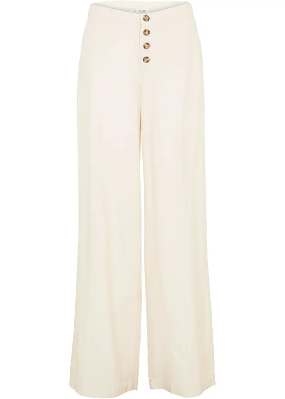 Pantalon palazzo en lin m&eacute;lang&eacute;, bonprix