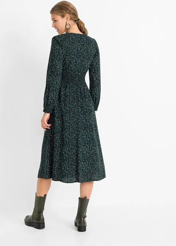 Robe midi &agrave; imprim&eacute; floral, bonprix