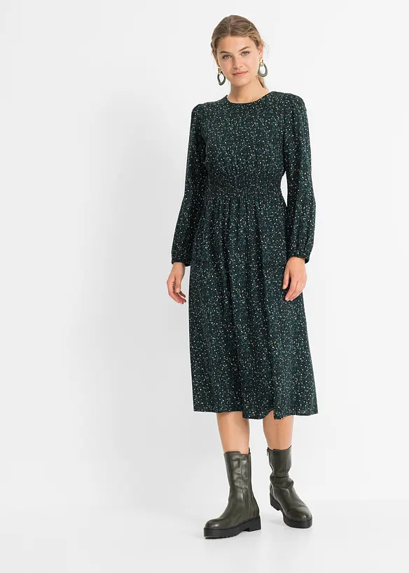 Robe midi &agrave; imprim&eacute; floral, bonprix