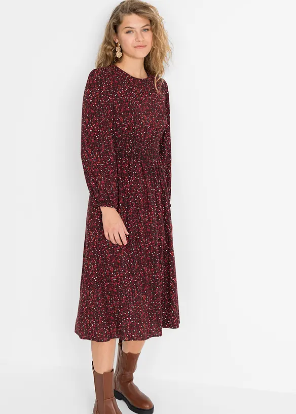 Robe midi &agrave; imprim&eacute; floral, bonprix