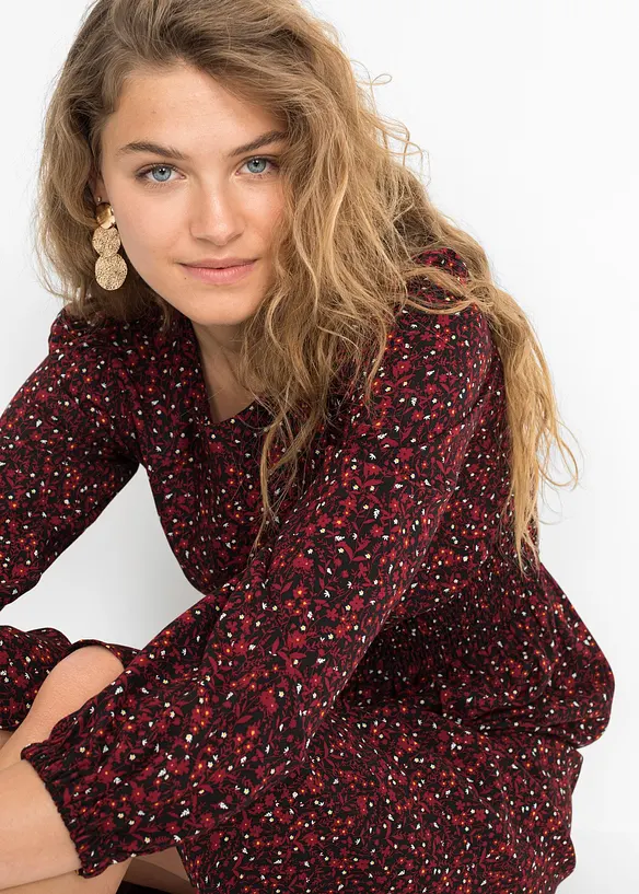 Robe midi &agrave; imprim&eacute; floral, bonprix