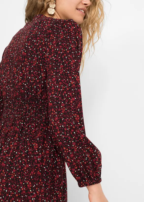 Robe midi &agrave; imprim&eacute; floral, bonprix