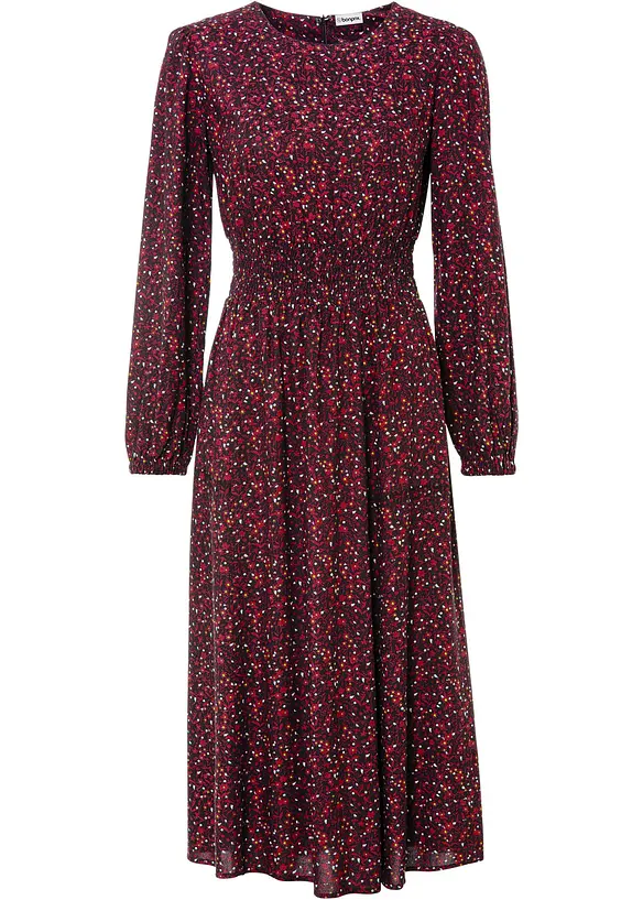 Robe midi &agrave; imprim&eacute; floral, bonprix