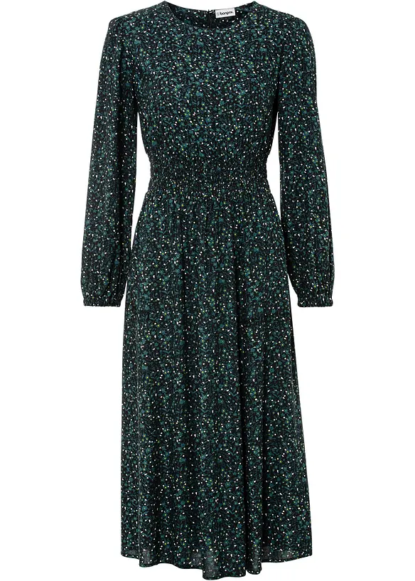 Robe midi &agrave; imprim&eacute; floral, bonprix