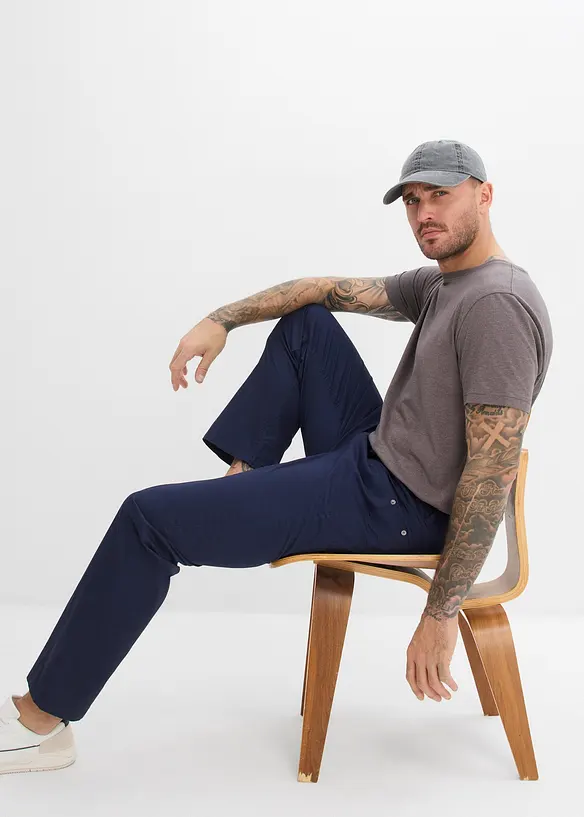 Pantalon loose et extensible &agrave; taille &eacute;lastiqu&eacute;e, droit, bonprix