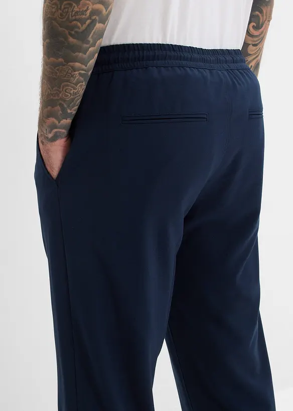 Chino extensible &agrave; taille &eacute;lastiqu&eacute;e, droit et ample, bonprix