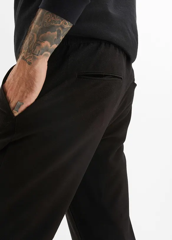 Chino extensible &agrave; taille &eacute;lastiqu&eacute;e, droit et ample, bonprix