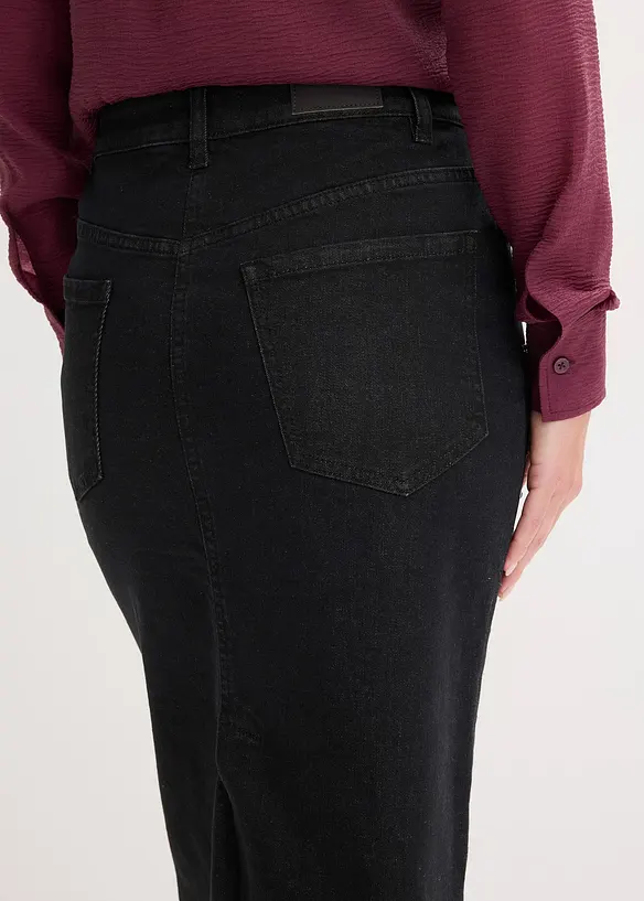 Jupe en jean avec strass, bonprix