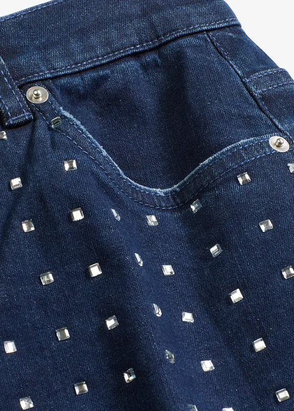 Jean large taille mi-haute avec strass, bonprix