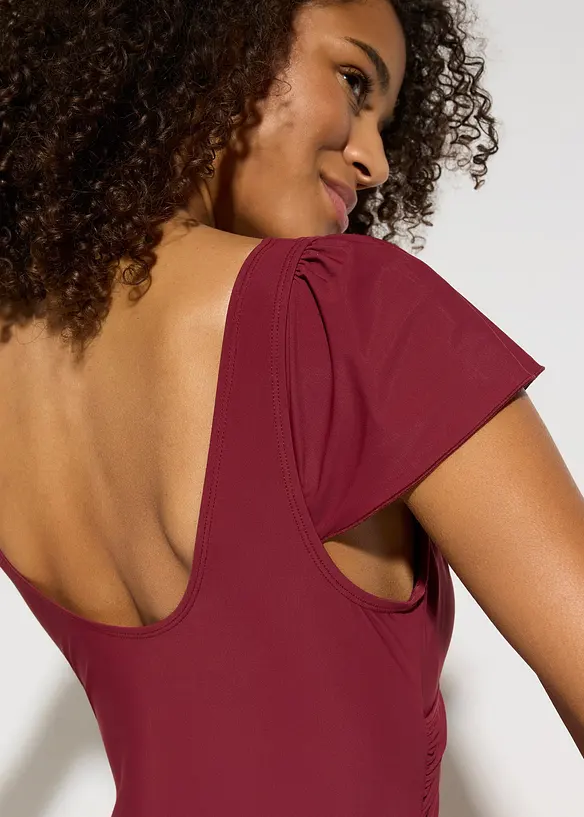 Maillot 1 pi&egrave;ce sculptant style crois&eacute;, maintien l&eacute;ger, bonprix