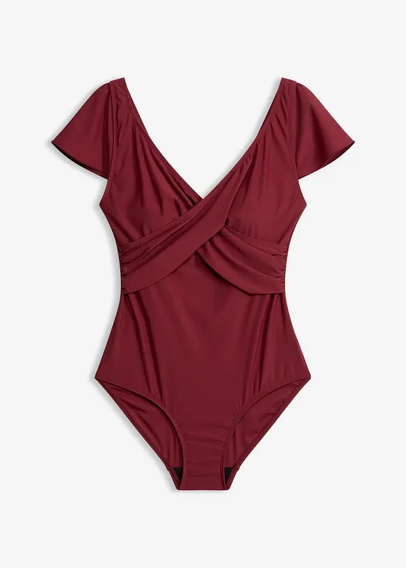 Maillot 1 pi&egrave;ce sculptant style crois&eacute;, maintien l&eacute;ger, bonprix