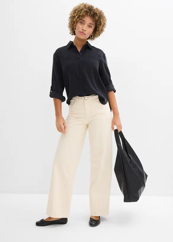 Chemisier fluide en viscose m&eacute;lang&eacute;e, bonprix