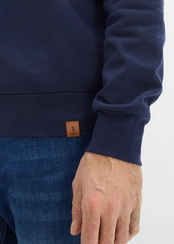 Sweat &agrave; col zipp&eacute; 100% coton, bonprix