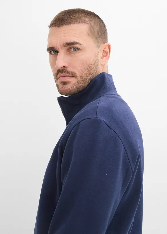 Sweat &agrave; col zipp&eacute; 100% coton, bonprix