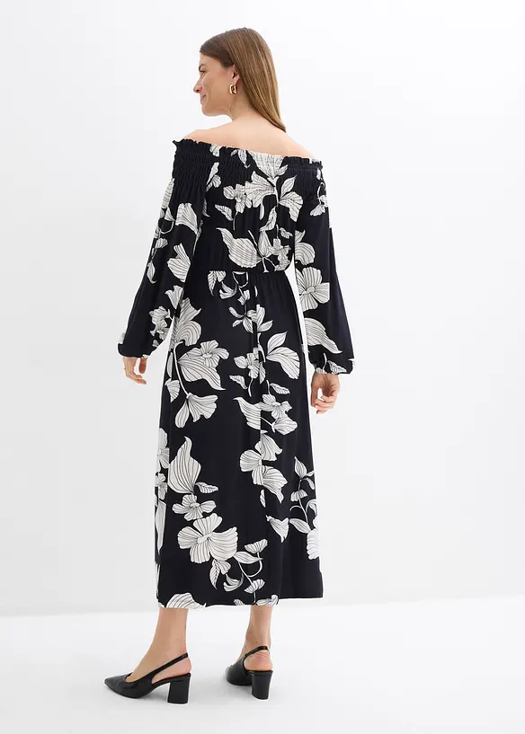 Robe &agrave; col Bardot en jersey viscose, bonprix