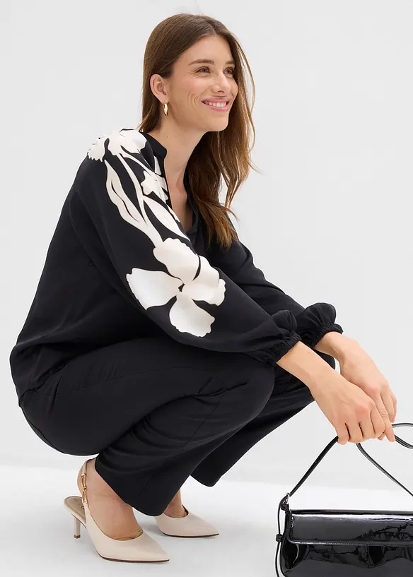 Blouse en mousseline imprim&eacute;e, bonprix