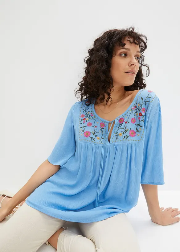 Tunique en viscose effet froiss&eacute;, bonprix