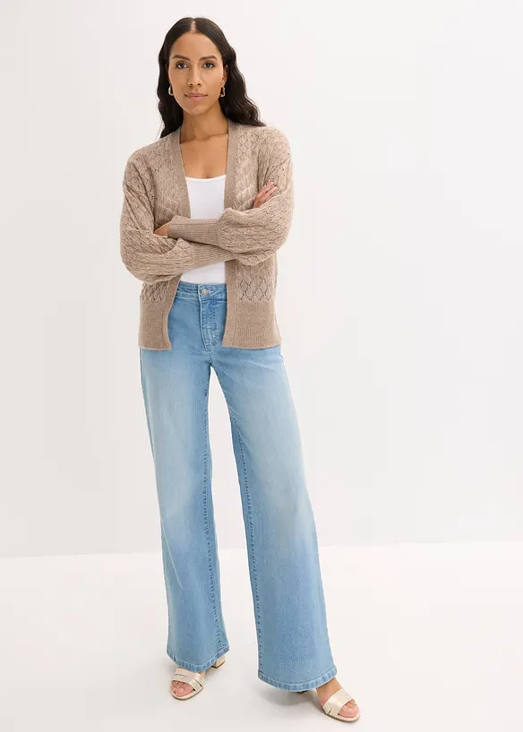 Gilet en maille ajour&eacute;e, bonprix