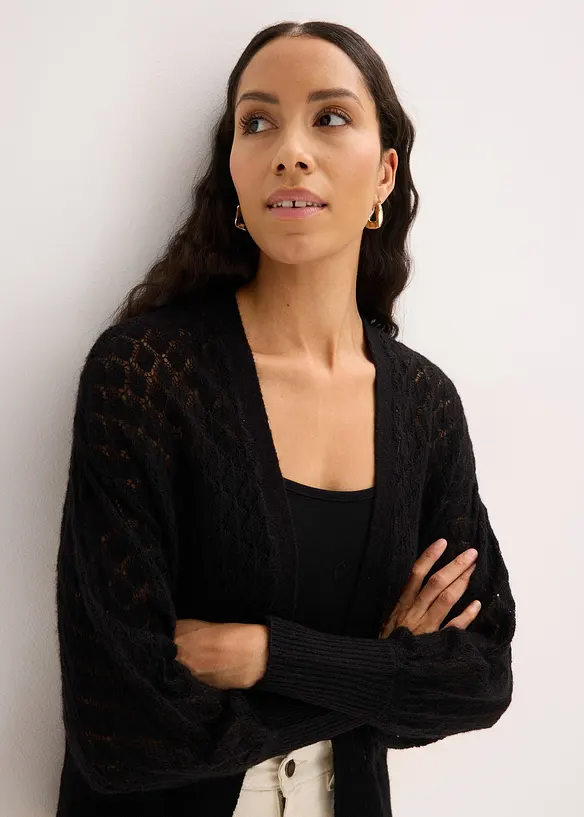 Gilet en maille ajour&eacute;e, bonprix