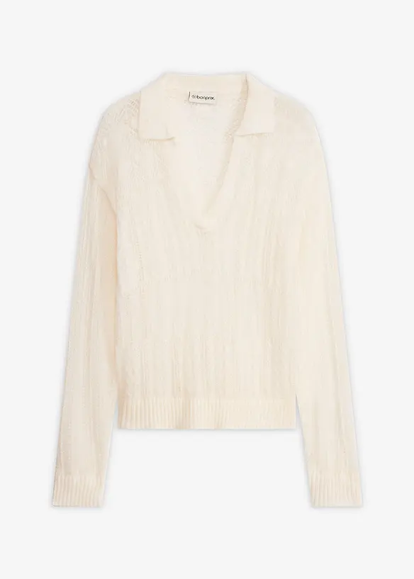 Pull ajour&eacute; doux, bonprix